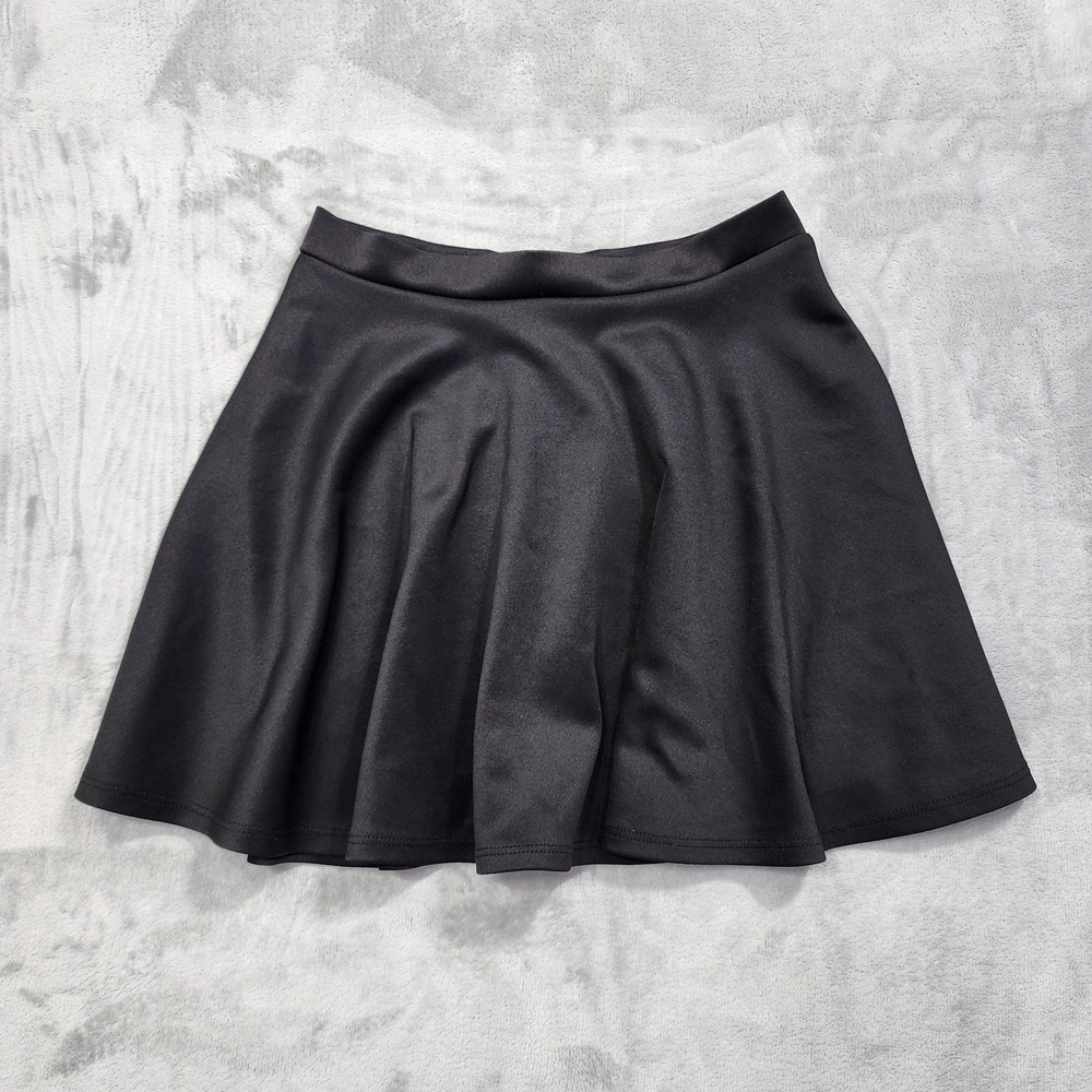 Popular Basics Skirt Womens M Black Skater Mini Pull On Circle Stretch Casual